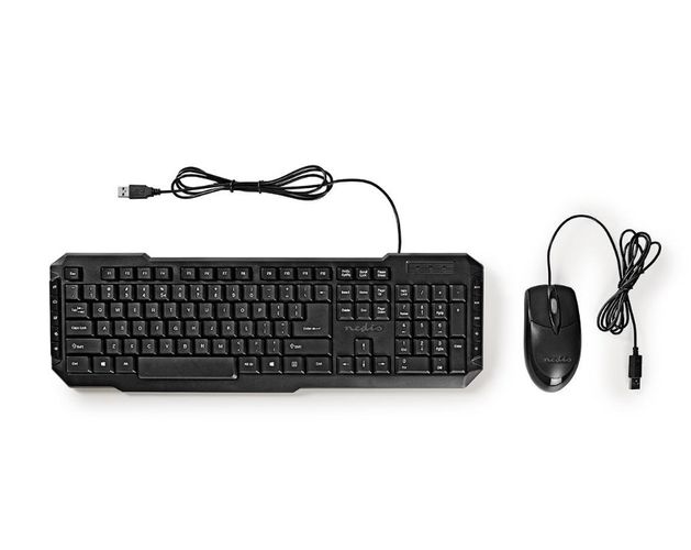 Wired Keyboard & Mouse USB 2.0 Set (US International Layout) KBMC100BKUS 5412810266180