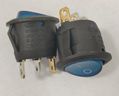 Rocker switch; ON-OFF, fixed, 3pins. 6A/250Vac, Ø19.8mm, SPST, round, blue NEON 230V AC KE/RO/LI/230/B