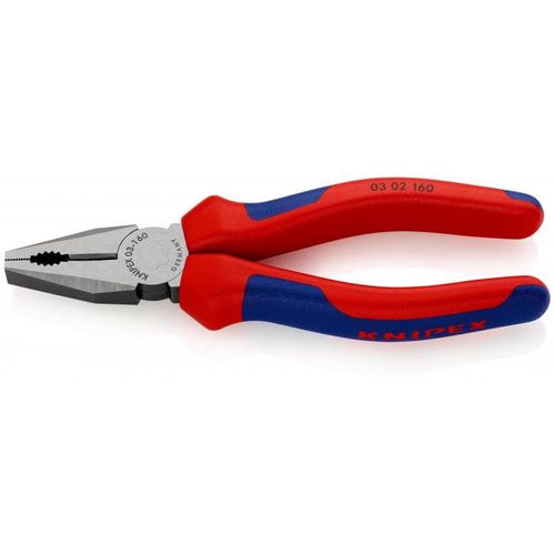 KNIPEX 02 02 180 Комбинированные плоскогубцы с высоким рычагом и удобными ручками черные атраментированные 180 мм KNIP-0202180 4003773034896