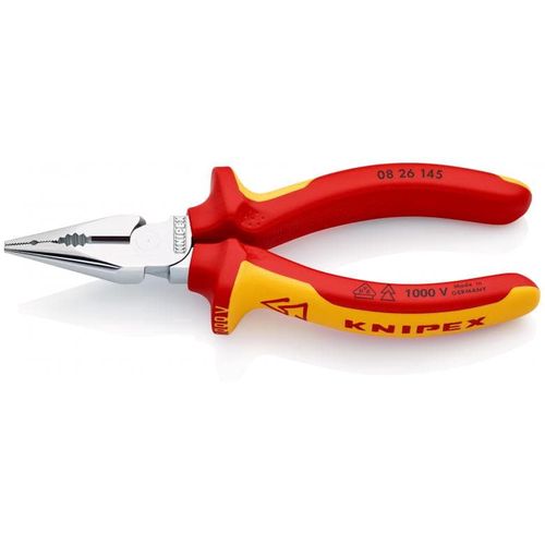 Needle-Nose Combination Pliers 1000V VDE 145mm 08 26 145, Knipex KNIP/0826145