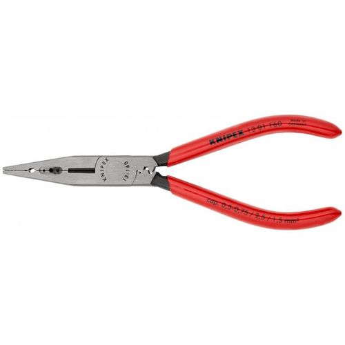 KNIPEX 13 01 160 Плоскогубцы электрика с пластиковым покрытием черные атраментированные 160 мм KNIP/1301160