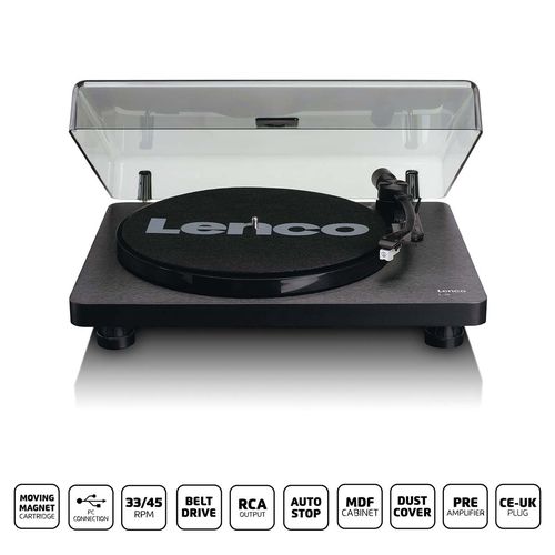 Wooden turntable with MMC Cartridge and PC Encoding Black L-30BK 8711902037552