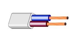 Монтажный провод OMYp 2x0.5mm²; плоский; скрученный; Cu; PVC; белый; 300V L2/0.5DI/W 4779016541703