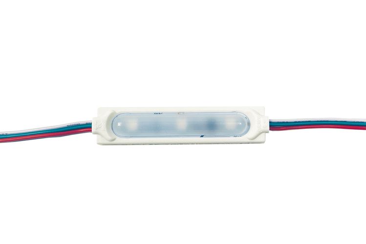 LED module, digital, 12Vdc, 3x RGB LED WS2811, 0.72W, with frosted lens, 80x20mm, IP67 LEDM-WS2811-FR