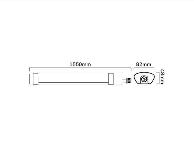 Hermeetiline valgusti TRI-PROOF, 230Vac, 90W, 10 800lm, 155cm, IP65, 4000K, LEDOM 477637 5907777477637