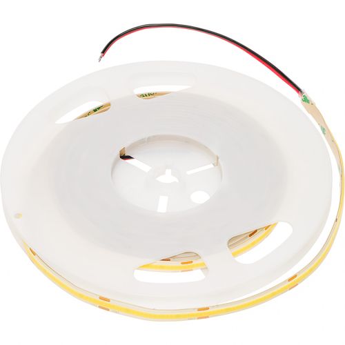 LED Strip, 24Vdc, 11W/m, COB 480LED/m, 1200lm, warm white 3000K, IP65 waterproof, 180° COB-WW480-11-24WP