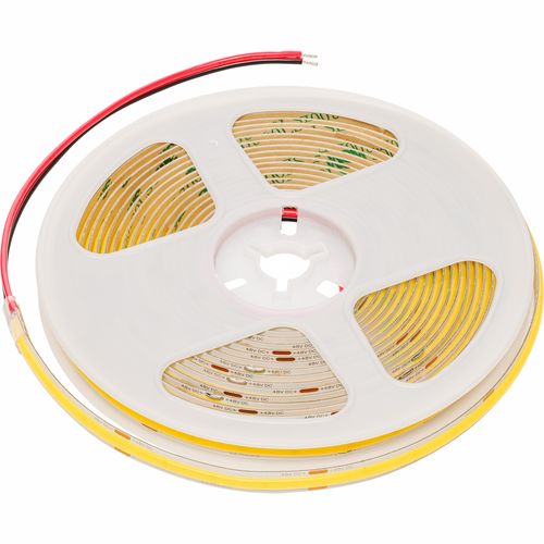 Светодиодная лента, 48Vdc, 11W/m, COB 480LED/m, 1100lm, теплый белый 3000K, IP20, 180° COB-WW480-11-48