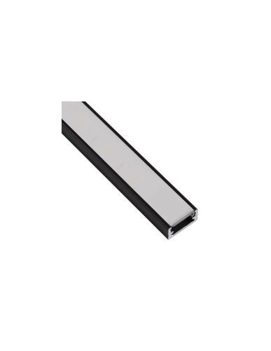 Alumiiniumprofiil valge kattega LED ribale, must, pealispind LINE MINI 2m LINEM-OP-2M-B 5900652140176