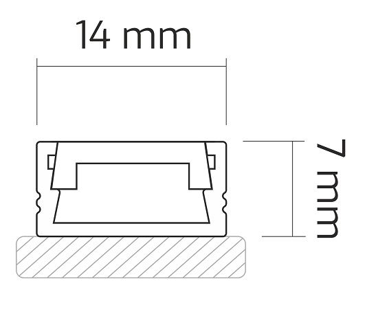 Alumiiniumprofiil valge kattega LED ribale, kuldne, pealispind LINE MINI 2m LINEM-OP-2M-G 5908293403742