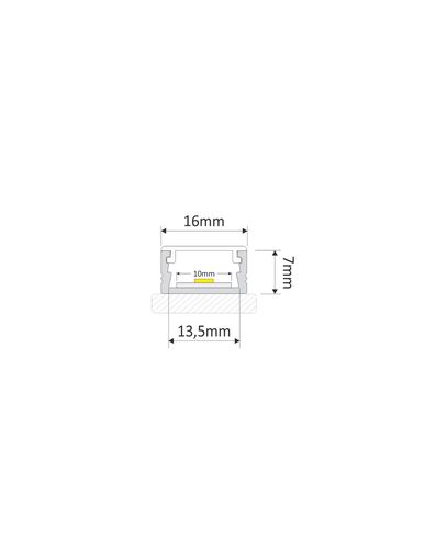 Alumiiniumprofiil valge kattega LED ribale, anodeeritud, pind LINE XL 2m LINEXL-OP-2M-S 5900652141067