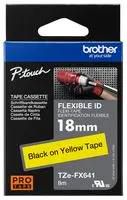LABEL PRINTER TAPE, BLK ON YLW, 8MX18MM TZE-FX641