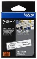 TAPE, LABEL PRINTER, BLK/WHT, 45MMX21MM FLE2511