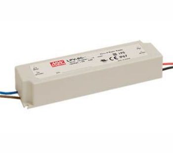 LED toiteplokk ühe väljundiga 60W, 24VDC, 2.5A, 90...264VAC, IP67, MEAN WELL LPV-60-24