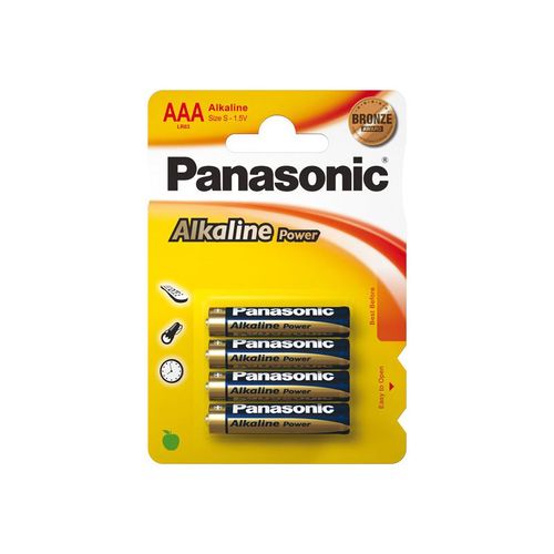 Leelispatarei R3 (AAA) 1.5V Panasonic Alkaline Power (4tk. komplektis) R3A/PAN/A-BL4 5410853039334