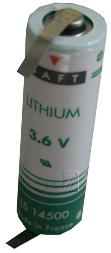 Литиевая батарея R6 (AA) LS14500CNR 3.6V 2600mAh Solder rad. Saft LS14500CNR