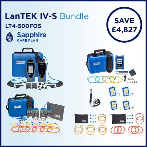 Komplekt - LanTEK IV-S 500MHz + FiberTEK IV + FiberMASTER OTDR + tarvikud + Sapphire 1 aasta , Trend Networks LT4-500FOS 5056310401612