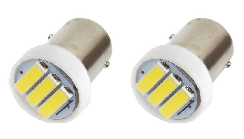 LED lambid BA9S, 12V, 3xLED 7020, 2tk, AMIO LX01097 5903293010976