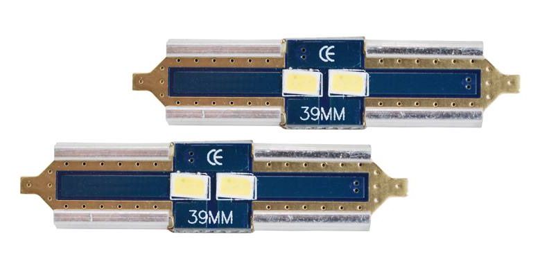 Светодиоды CANBUS Festoon 39mm, 2LED 3623, холодный белый, 12V, 2шт, LTC LXSA61 5902270748048