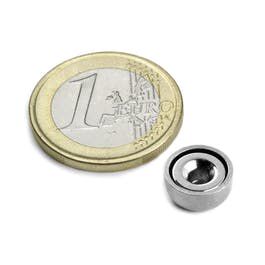 Magnet kinnituskohaga Ø10x4.5mm NdFeB N38 MAG/POT/10