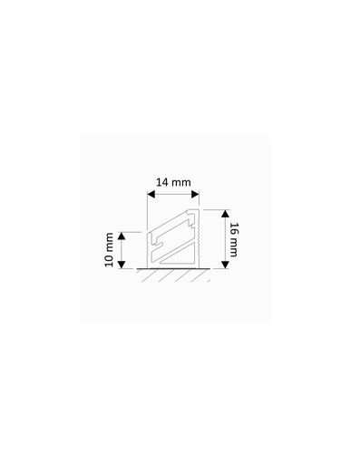 Aluminum profile with white cover for LED strip, anodized, corner 30/60° TRI-LINE MINI, 2m MN-3LM-ML-2M-S 5900652145027