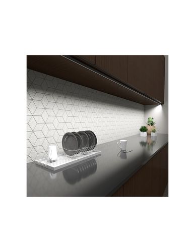 Aluminum profile with white cover for LED strip, anodized, corner 30/60° TRI-LINE MINI, 2m MN-3LM-ML-2M-S 5900652145027