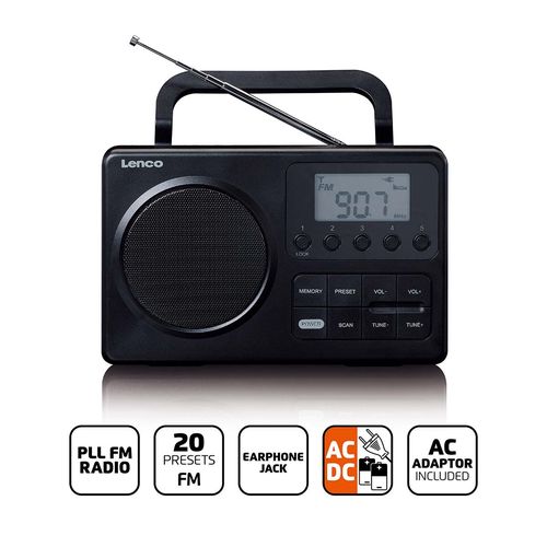 Compact Portable FM Radio with LCD Screen Black MPR-035BK 8711902079712