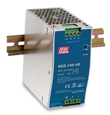 Impulsstoiteplokk 240W, 48VDC, 48...55VDC, 5A, 1kg, DIN liistule, MEAN WELL NDR-240-48