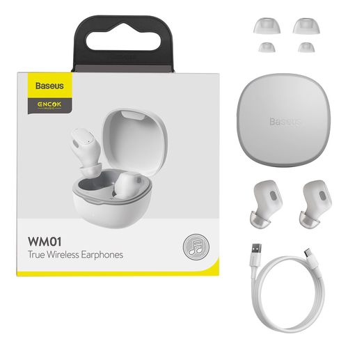 Беспроводные наушники True Wireless Bluetooth W01 с зарядным чехлом, белые NGWM01-02 6953156224384; 6953156227835