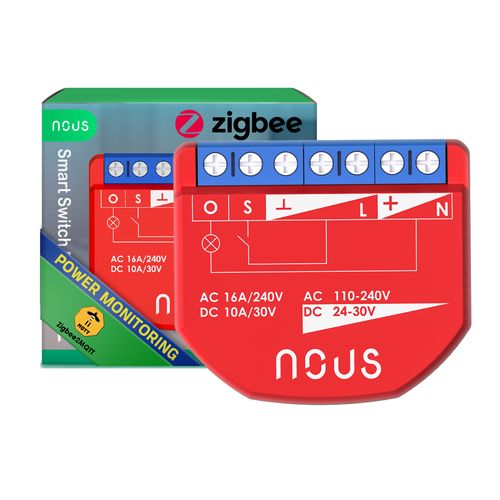 Nous B2Z ZigBee Smart Switch Module 1 channel, with Power Meter NOUS-B2Z