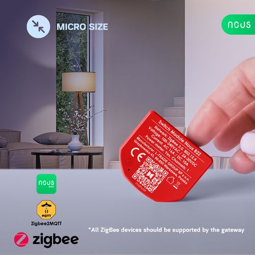 Nous B2Z ZigBee Smart Switch Module 1 channel, with Power Meter NOUS-B2Z