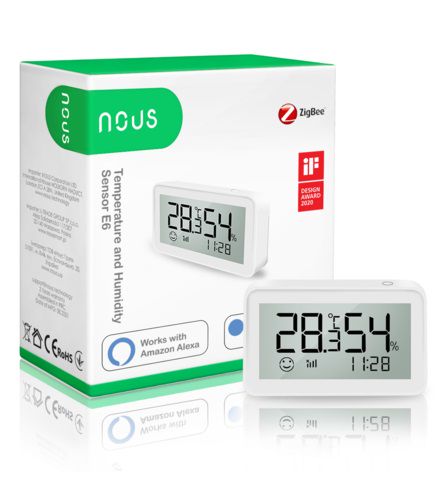 Smart Humidity & Temperature Sensor NOUS E6 ZigBee, Smart Life NOUS-E6 5907772033975