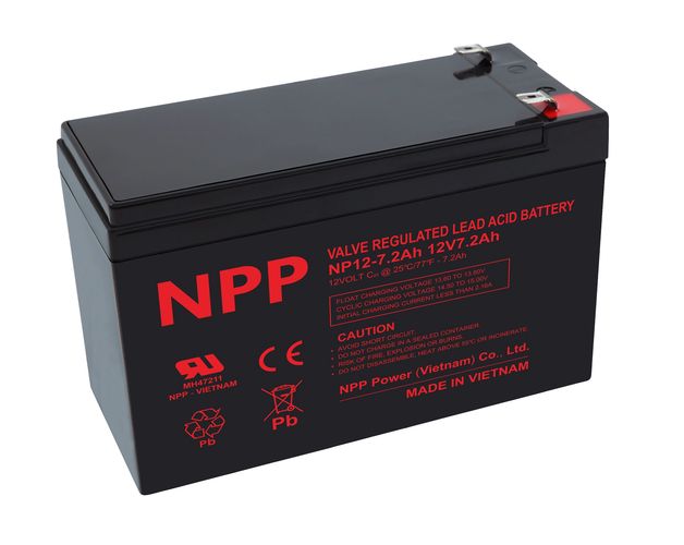 Battery 12V 7.2Ah T2(F2) Pb AGM NPP NP12-7.2Ah 8719845000367