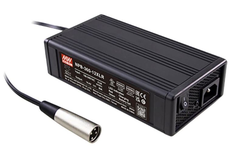 Aku Pb, liitiumioonlaadija 27,6 V 12A, XLR, PFC, MEAN WELL NPB-360-24XLR