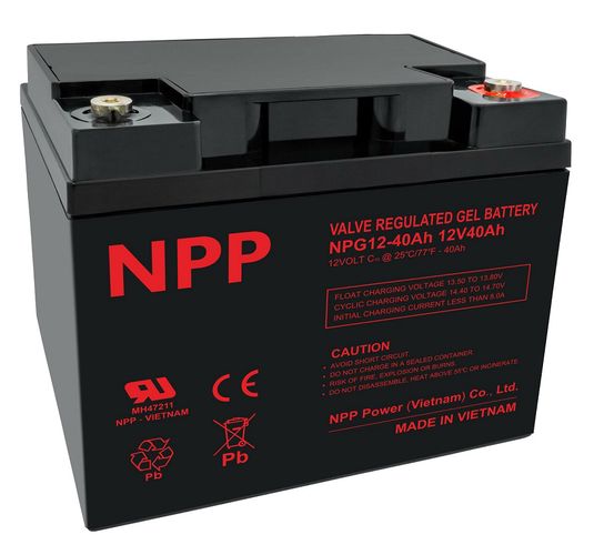 Аккумулятор 12В 40Ач, Pb GEL (зеленый) T14 (M6) NPP NPG12-40Ah 8719845009100; 8719845108902