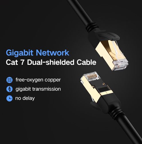 Cable F/FTP CAT7 with 2xRJ45 plugs 2m black NW107 UGREEN UGREEN/11269 6957303882694