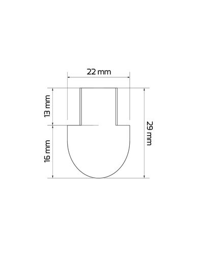 Заглушка для светодиодного профиля INLINE MINI XL, белая, без отверстия OP2-EC-INM-XL-W-WOH 5900652148332