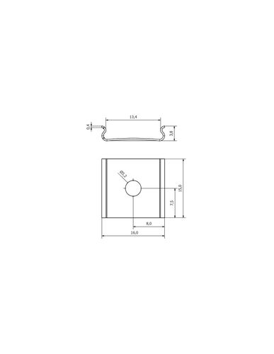 Hoidik LED profiilile LINE, LINE MINI, TRI-LINE MINI, metall OP2-UCHWYT-PLS-HLT 5900652146543