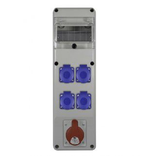 PawBol R-BOX  B.SLIM-6S-28-S plastic panel with sockets (4x16A/230V, 1x5P16A) PAWBSLIM6S28S