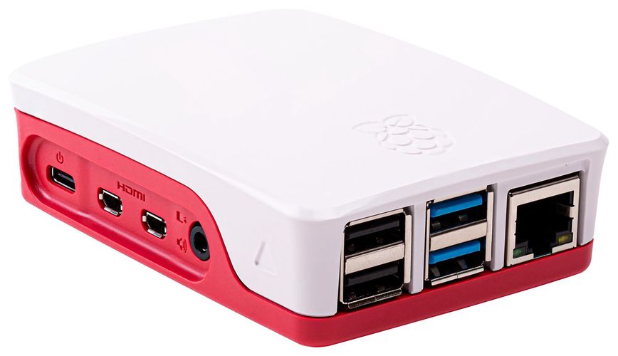 Korpus miniarvutile Raspberry Pi 4 B, plastik, punane/ valge RPI4B-CASE-RED/WHITE 644824914916