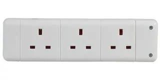 TRAILING SOCKET, 3WAY, WHITE 9338