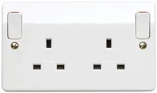 13A 2G DP SW.SOCKET OUT ROCKER K2746 WHI