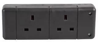 EXTENSION SOCKET 2 GANG BLACK 9148 BLACK