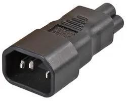 ADAPTER, 3POS, IEC C14-C5, 10A/250V, BLK PEL00520