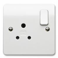 SOCKET SWITCHED 5A 1G ROUND PIN K2891WHI