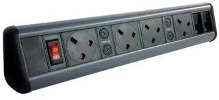 POWER OUTLET STRIP, 4 OUTLET, 230V P-PACK DESK 4/2S