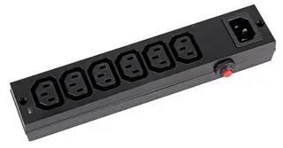 IEC DISTRIBUTION BLOCK, W/SW, 6GANG, 10A PEL01259