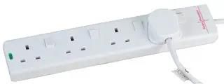 EXTENSION LEAD SURGE SWITCHED 4G WHT 1M 2814NS(1N) 1M