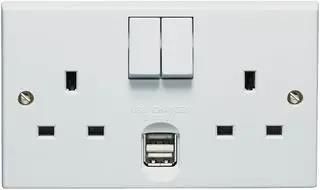 2G SW SOCKET + 2.1A USB PORT VX1500USB/D
