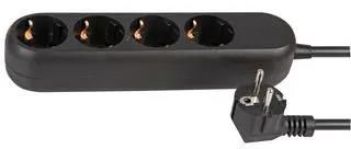 EXTENSION LEAD SCHUKO 4 GANG 5M BLACK PEL01294