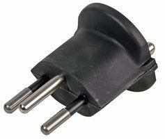 BLACK SCHUKO TO SWISS GROUNDED CVT PLUG SCH3-BK.